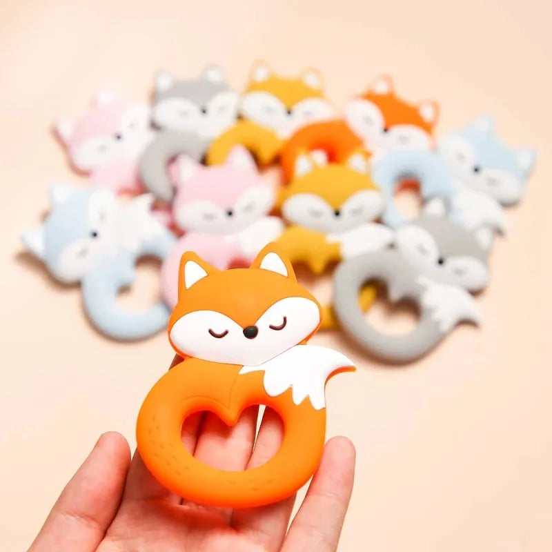 Silicone Teether Rodent Cartoon Animals 1pc Food Grade Silicone Pandents DIY Teething Toys For Teeth Tiny Rod Baby Teethers Gift