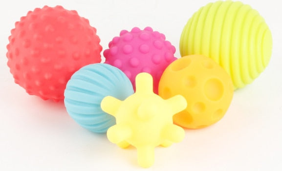 6 PCS Textured Multi Ball Set Develop Baby's Tactile Senses Baby Touch Hand Ball Toys Baby Training Ball