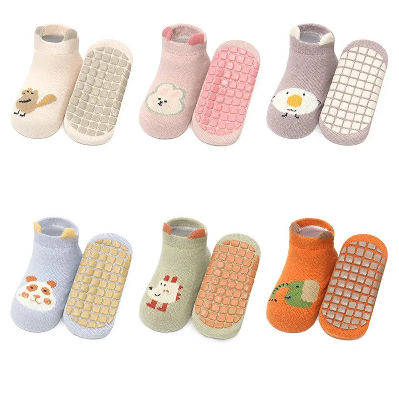 Baby Non-slip Floor Sock Cute Cartoon Animal Ankle Sock for Toddler Boy Girls Soft Cotton Spring Summer Short Sock for Newborn