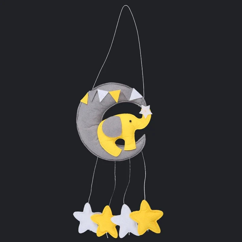 Baby Crib Non-woven Moon Stars Wind Chime Toys Kids Room Ceiling Mobile Hanging Decorations Shower Gifts