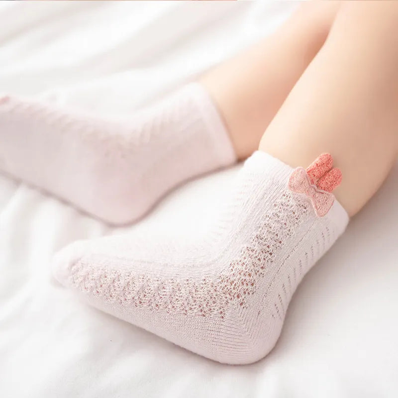 Thin Baby Socks Summer Breathable Mesh Socks Newborn Toddler Cartoon Boys Socks Princess Girls Clothing Accessories  0-2Y