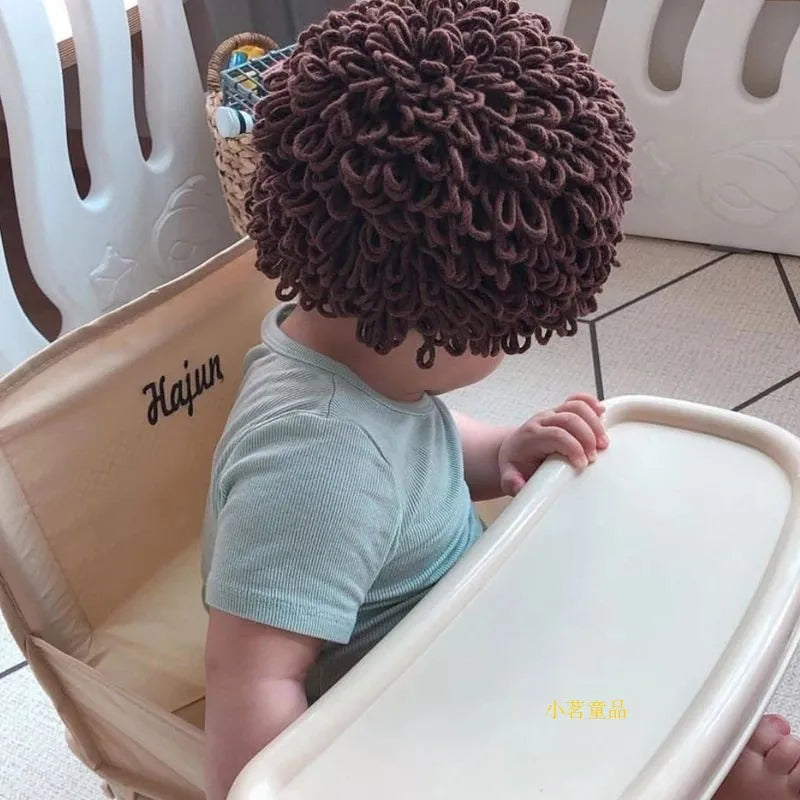 Toddler Wig Afro-hair Dreadlocks Hat Hobo Mad Scientist Rasta Caveman Handmade Winter Knit Warm Cap Gift Funny Party Beanies Kid